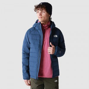 Men's The North Face Belleview Stretch Down Jackets Blue | Malaysia-4197608