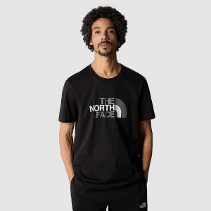 Men's The North Face Easy T Shirts Black | Malaysia-7495386