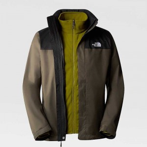 Men's The North Face Evolve II Triclimate® 3 In 1 Jackets Grey Brown Green | Malaysia-9405217