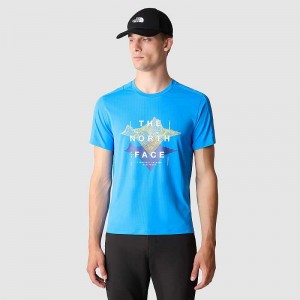 Men's The North Face Kikash T Shirts Blue | Malaysia-6392184