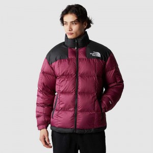 Men's The North Face Lhotse Down Jackets Fuchsia / Black | Malaysia-4860715