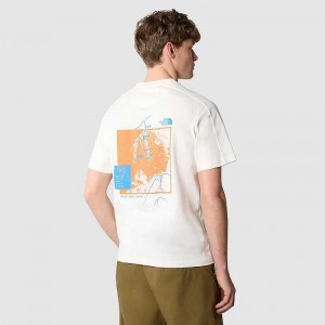 Men's The North Face Outdoor Graphic T Shirts White | Malaysia-7960318