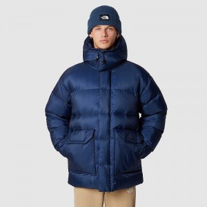 Men's The North Face Parka Down Jackets Navy / Gold | Malaysia-3471965