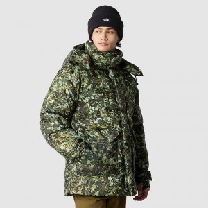 Men's The North Face Parka Down Jackets Olive | Malaysia-7201458