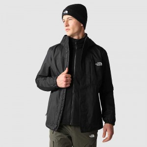 Men's The North Face Quest Zip-In Triclimate® 3 In 1 Jackets Black | Malaysia-0957648