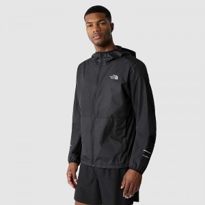 Men's The North Face Run Wind Windbreaker Black | Malaysia-0394528