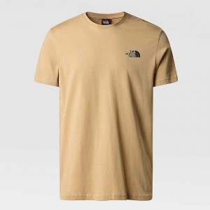 Men's The North Face Simple Dome T Shirts Khaki Grey | Malaysia-9513478