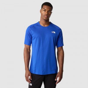 Men's The North Face Summit Crevasse T Shirts Blue | Malaysia-5621849