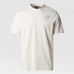 Men's The North Face Vertical Line T Shirts White | Malaysia-1065983