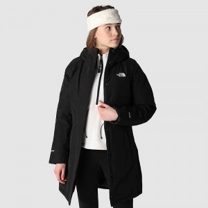 Women's The North Face Brooklyn Down Jackets Black | Malaysia-9485301