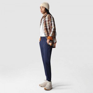 Women's The North Face Classic Slim Straight Pants Navy | Malaysia-6814273