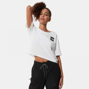 Women's The North Face Cropped Fine T Shirts White | Malaysia-6148570