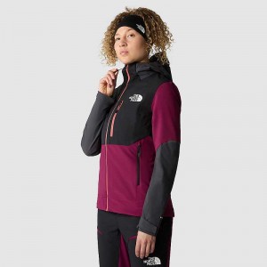 Women's The North Face Dawn Turn Hybrid Softshell Windbreaker Fuchsia / Black / Grey | Malaysia-9861450