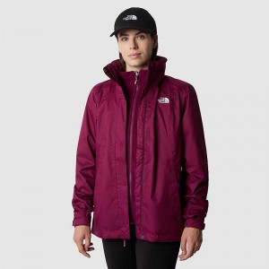 Women's The North Face Evolve II Triclimate® 3 In 1 Jackets Fuchsia / Grey | Malaysia-6851724