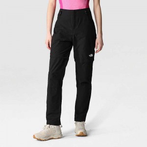 Women's The North Face Exploration Convertible Straight Pants Black | Malaysia-4237801