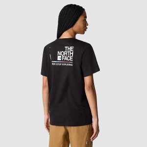 Women's The North Face Foundation Graphic T Shirts Black / White | Malaysia-2830957