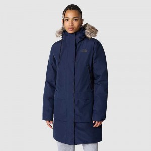 Women's The North Face GORE-TEX® Arctic Down Jackets Navy | Malaysia-8762941