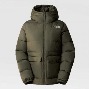 Women's The North Face Gotham Down Jackets Grey Brown Green | Malaysia-7581306