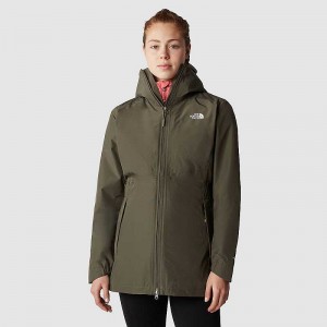 Women's The North Face Hikesteller Parka Grey Brown Green | Malaysia-5496087