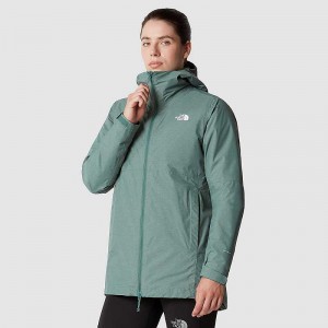 Women's The North Face Hikesteller Triclimate 3 In 1 Jackets Dark Olive White / Deep Green | Malaysia-5971283