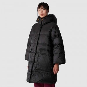 Women's The North Face Hyalite Down Jackets Black / Khaki Grey | Malaysia-0734168