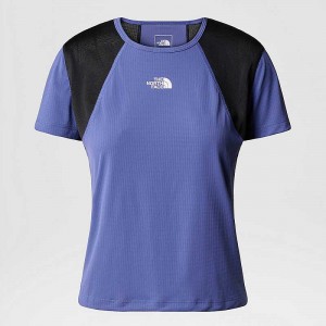 Women's The North Face Lightbright T Shirts Blue / Black | Malaysia-4251673