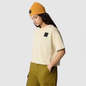 Women's The North Face NSE Patch T Shirts Khaki | Malaysia-6318405