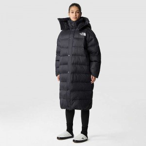 Women's The North Face Oversized Long Down Jackets Black | Malaysia-5816329