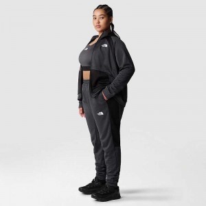 Women's The North Face Plus Size Mountain Athletics Fleece Pants Grey / Black | Malaysia-8451320