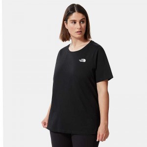 Women's The North Face Plus Size Simple Dome T Shirts Black | Malaysia-4512860