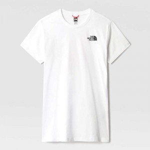 Women's The North Face Redbox T Shirts White | Malaysia-1234580