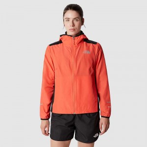 Women's The North Face Run Wind Windbreaker Orange | Malaysia-8135790