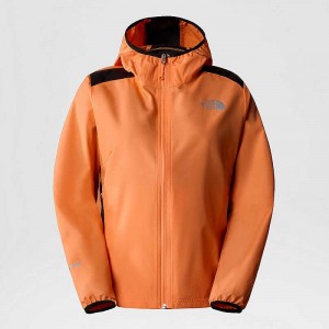 Women's The North Face Run Wind Windbreaker Coral Orange | Malaysia-3204189