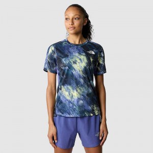 Women's The North Face Sunriser T Shirts Blue | Malaysia-9705246