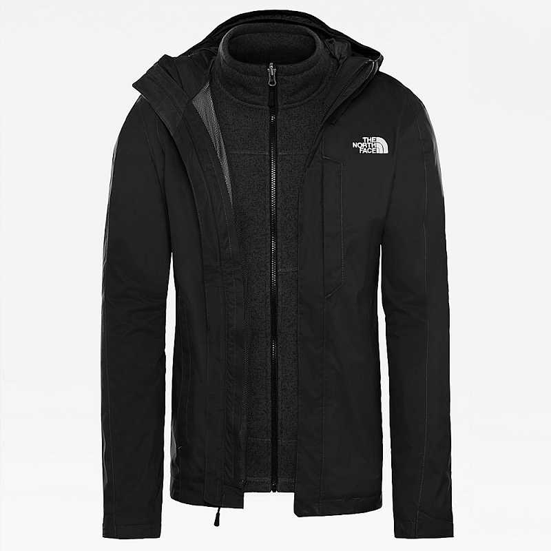 Men\'s The North Face Alteo Zip-In Triclimate 3 In 1 Jackets Black / White | Malaysia-8036297