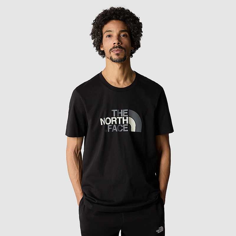 Men\'s The North Face Easy T Shirts Black | Malaysia-7495386