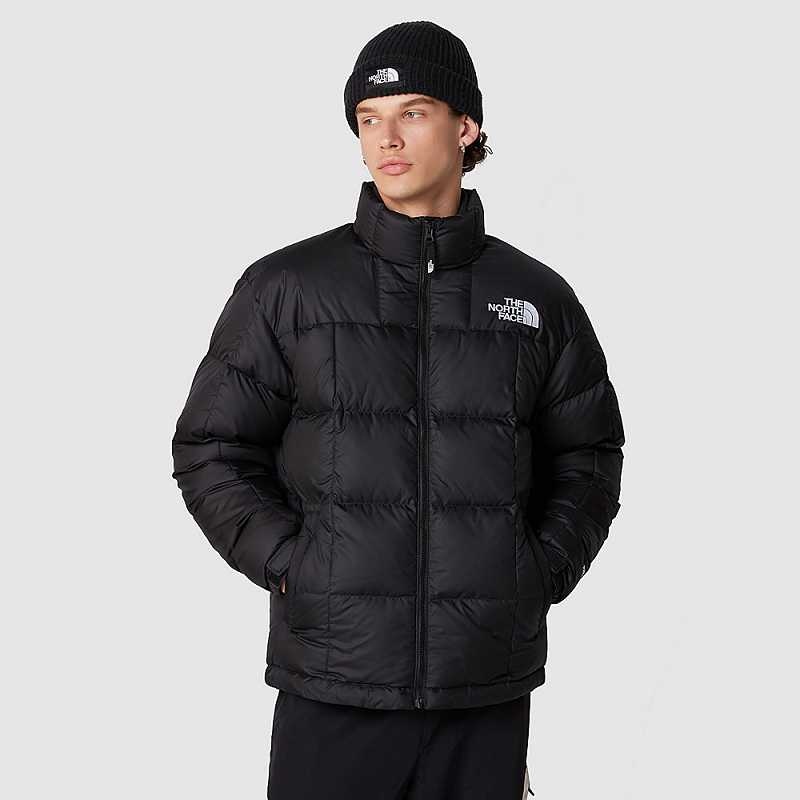 Men\'s The North Face Lhotse Down Jackets Black / White | Malaysia-4926807