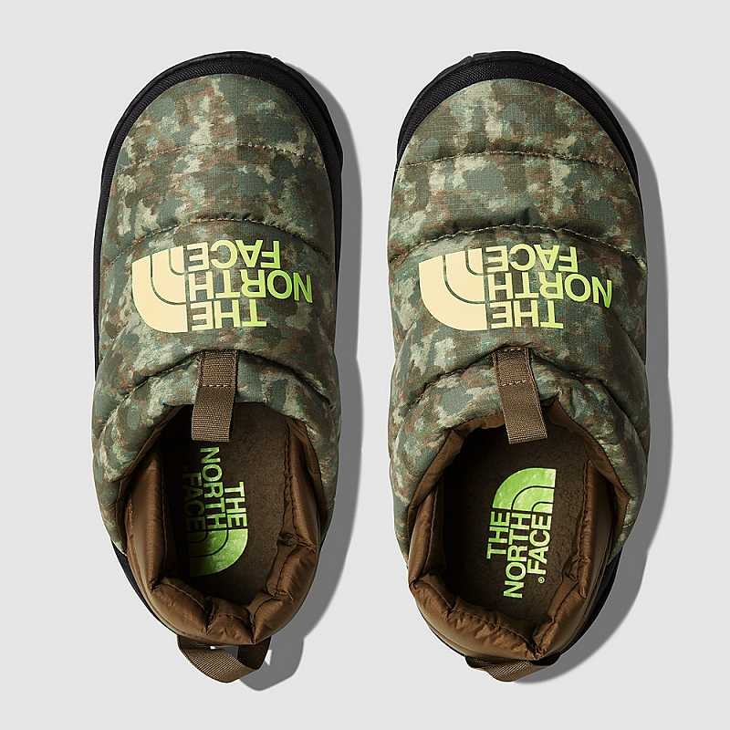 Men's The North Face Nuptse Winter Shoes Olive Camo / Yellow | Malaysia-8216790