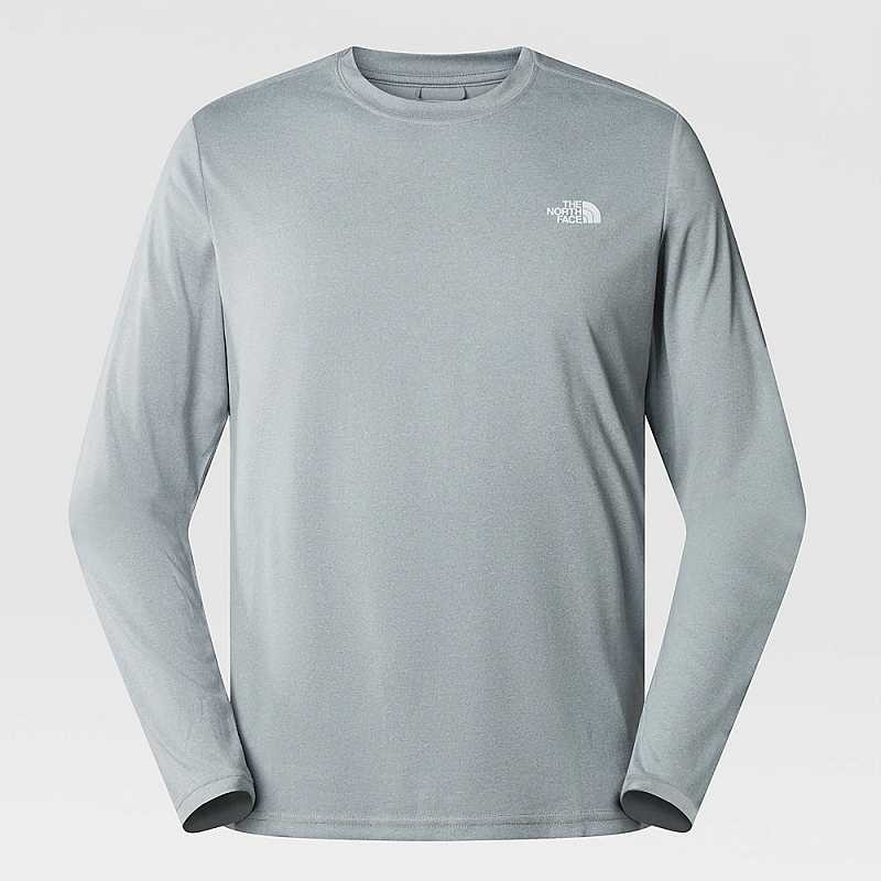 Men\'s The North Face Reaxion Amp Long-Sleeve T Shirts Grey | Malaysia-3729648