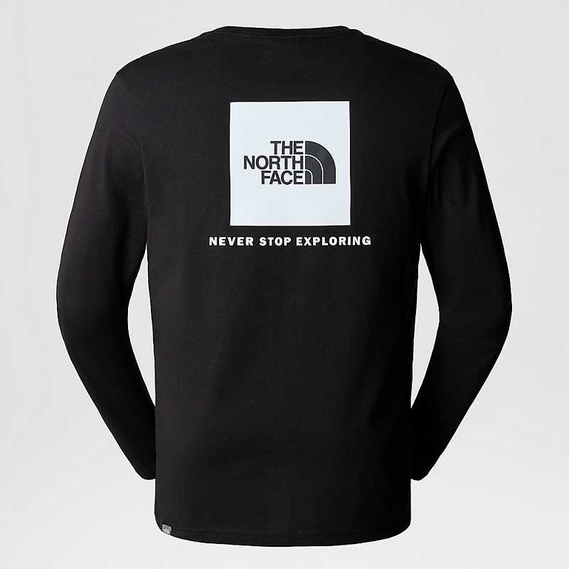 Men's The North Face Redbox Long-Sleeve T Shirts Black | Malaysia-2871059