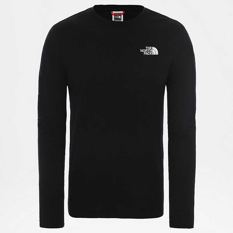 Men's The North Face Redbox Long-Sleeve T Shirts Black | Malaysia-2871059