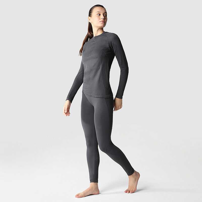 Women's The North Face Active Long-Sleeve T Shirts Grey / Black | Malaysia-3240189