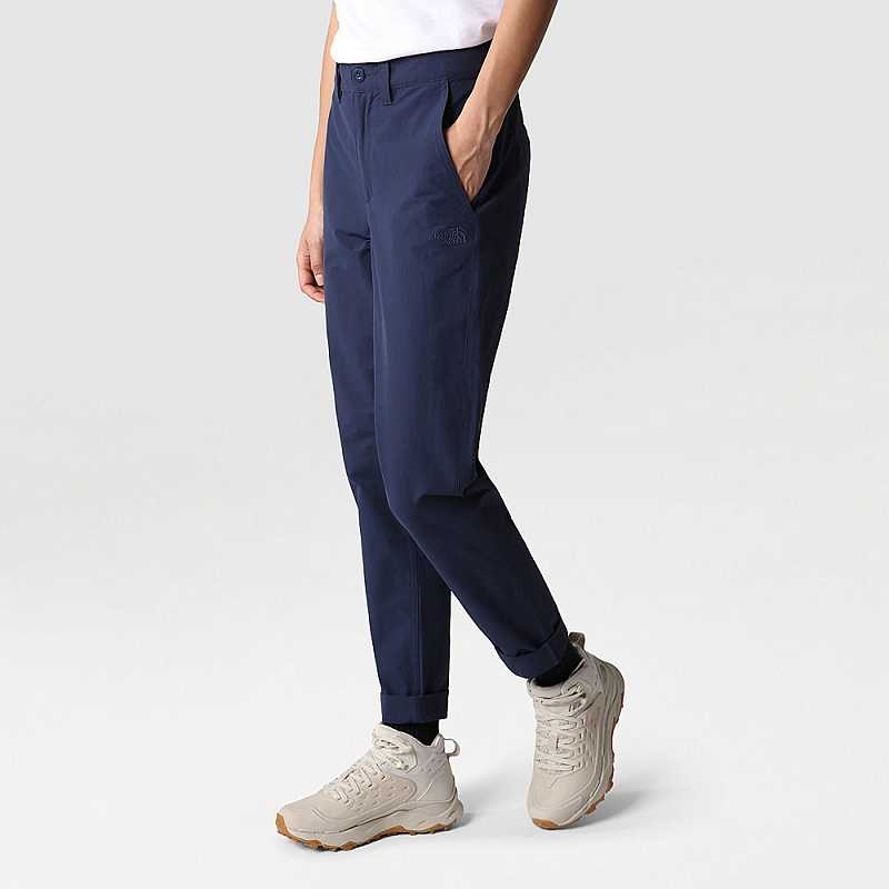 Women's The North Face Classic Slim Straight Pants Navy | Malaysia-6814273