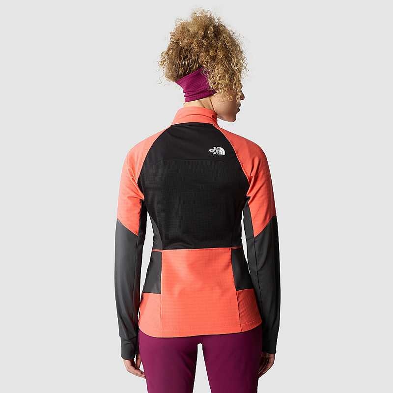 Women's The North Face Dawn Turn Full-Zip Softshell Windbreaker Black / Orange / Grey | Malaysia-3642019