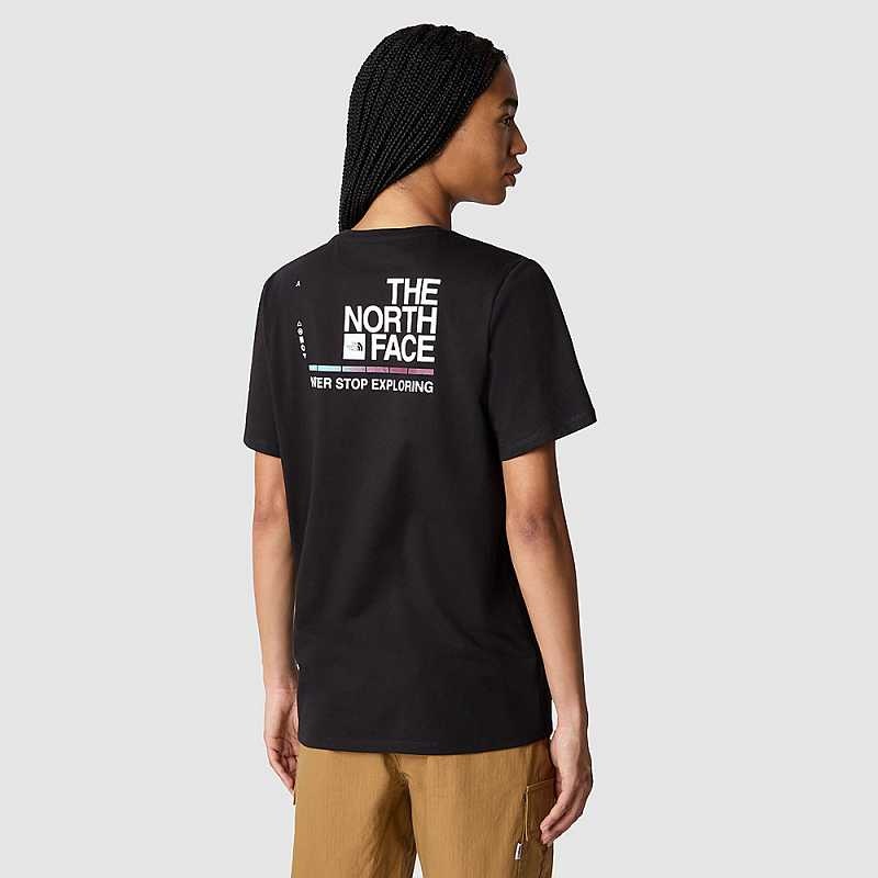 Women\'s The North Face Foundation Graphic T Shirts Black / White | Malaysia-2830957