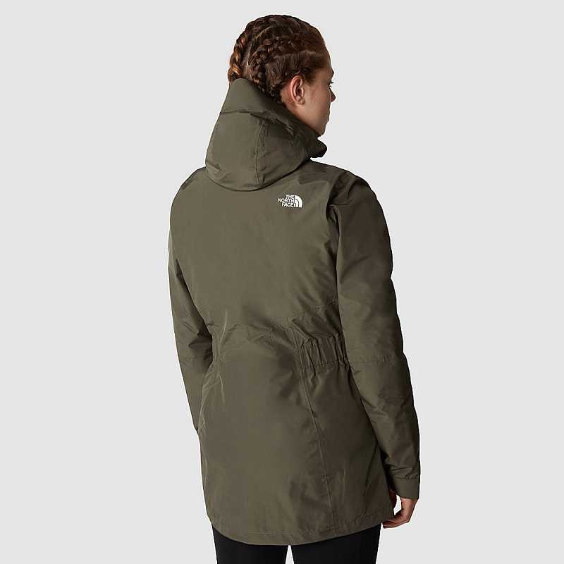 Women's The North Face Hikesteller Parka Grey Brown Green | Malaysia-5496087