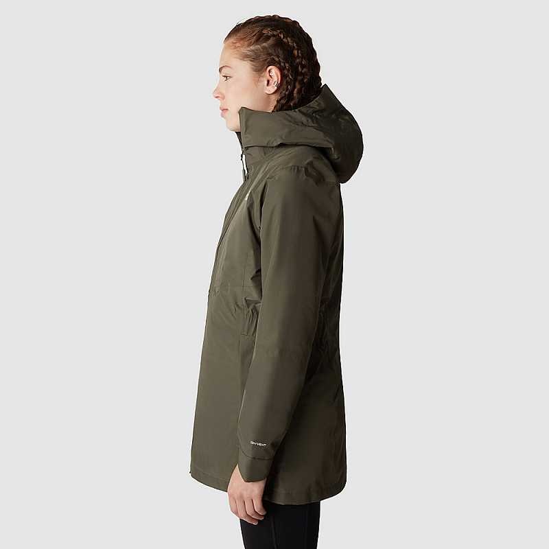 Women's The North Face Hikesteller Parka Grey Brown Green | Malaysia-5496087