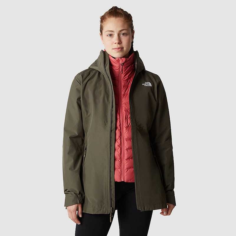 Women's The North Face Hikesteller Parka Grey Brown Green | Malaysia-5496087