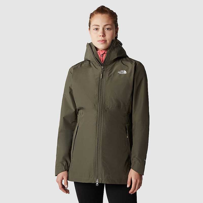 Women\'s The North Face Hikesteller Parka Grey Brown Green | Malaysia-5496087