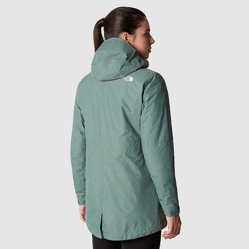 Women's The North Face Hikesteller Triclimate 3 In 1 Jackets Dark Olive White / Deep Green | Malaysia-5971283